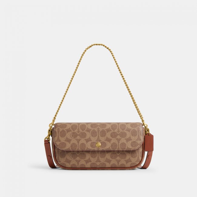 Coach Brook Flap Chain Bag In Signature Canvas 23 - Light/Pastel Brown