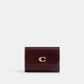 Coach Essential Card Holder Wallet In Colorblock - BURGUNDY
