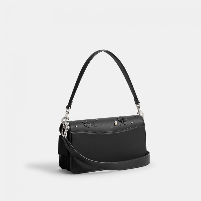 Coach Tabby Shoulder Bag 26 With Crystal Embellishment - Black