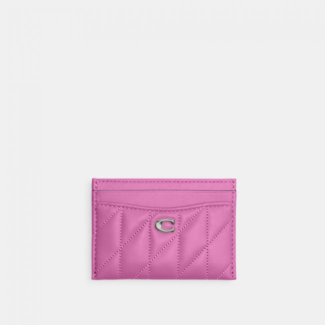 Coach Essential Card Case With Pillow Quilting - PINK 1