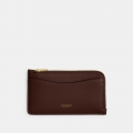 Coach New York Zip Card Case - DARK BROWN