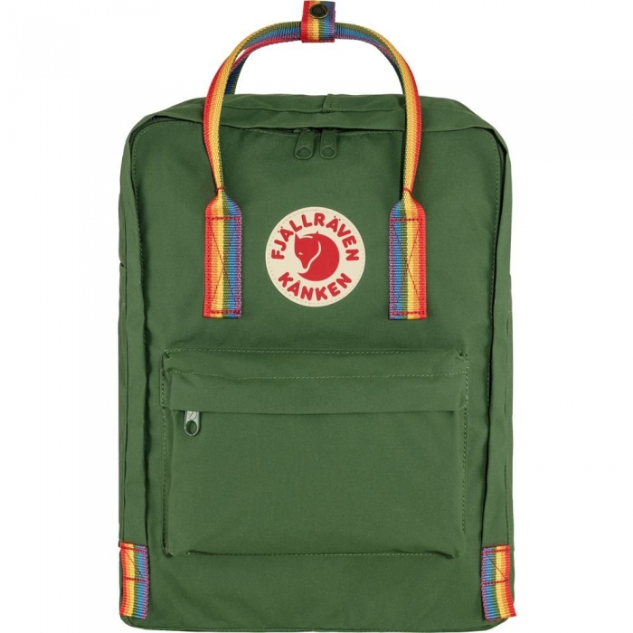 Kanken Rainbow - Spruce Green-Rainbow Pattern