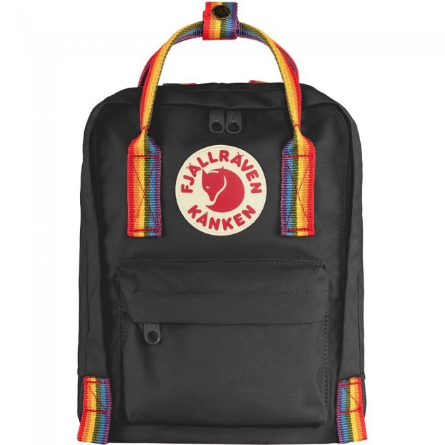 Kanken Rainbow Mini - Black-Rainbow Pattern Kanken Rainbow Mini - Black-Rainbow Pattern