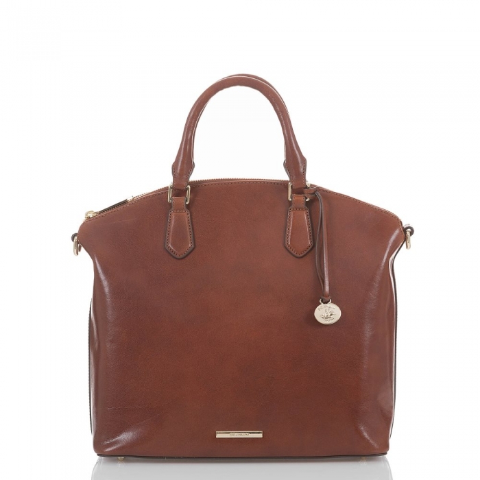 Brahmin Large Duxbury Soft Leather Satchel | Cognac Topsail ID:Brahmin-202549