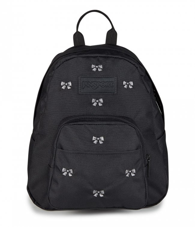 Jansport Half Pint Mini Backpack - Embroidered Bows Black