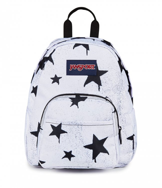 Jansport Half Pint Mini Backpack - Sprayed Stars Black Jansport Half Pint Mini Backpack - Sprayed Stars Black