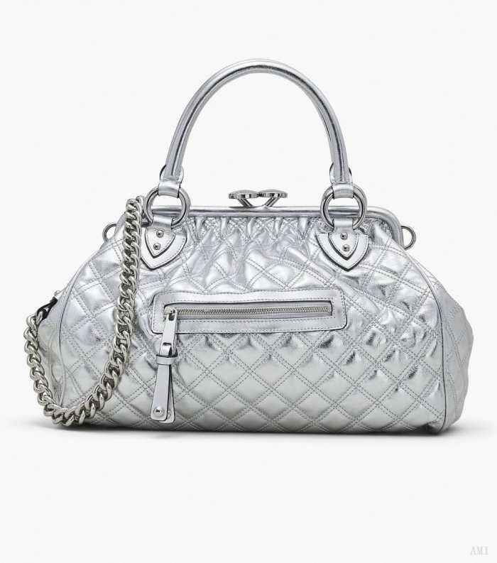 Re-Edition Quilted Metallic Leather Stam Bag