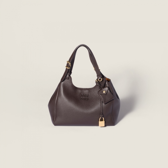 Miu Miu Leather handbag Dark Brown / Papaya