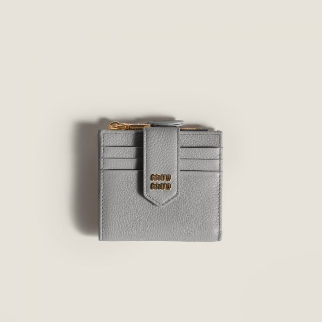 Miu Miu Small leather wallet Pearl Gray Miu Miu Small leather wallet Pearl Gray