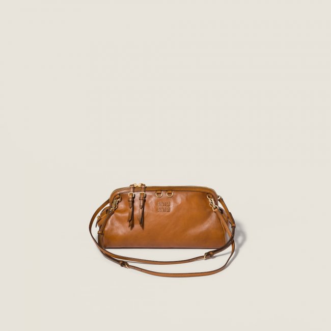 Miu Miu Caprice leather clutch Cognac Miu Miu Caprice leather clutch Cognac