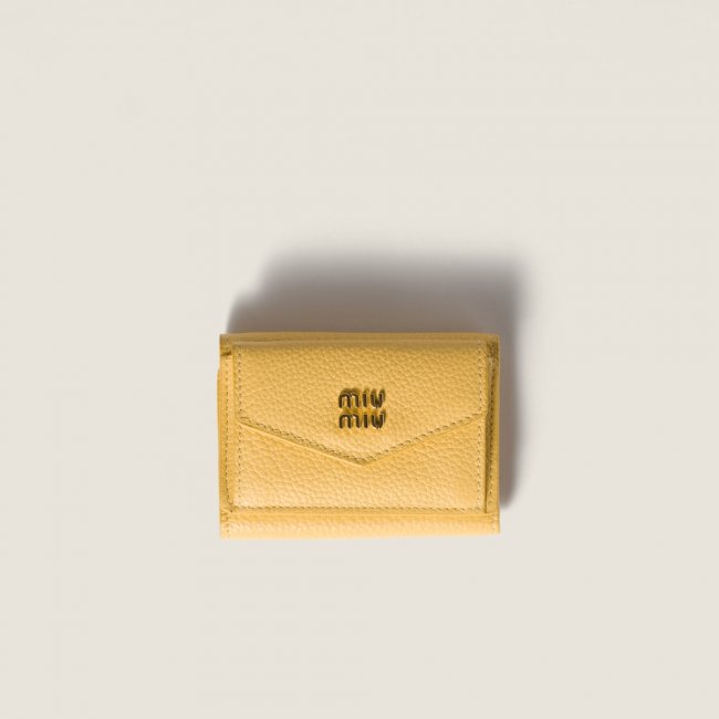 Miu Miu Small leather wallet Yellow