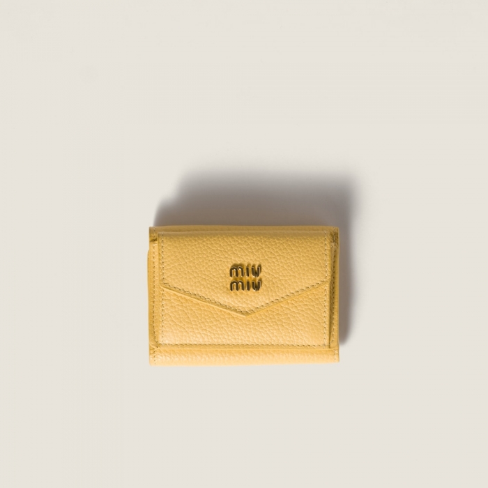 Miu Miu Small leather wallet Yellow