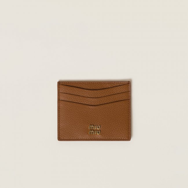 Miu Miu Leather card holder Cognac