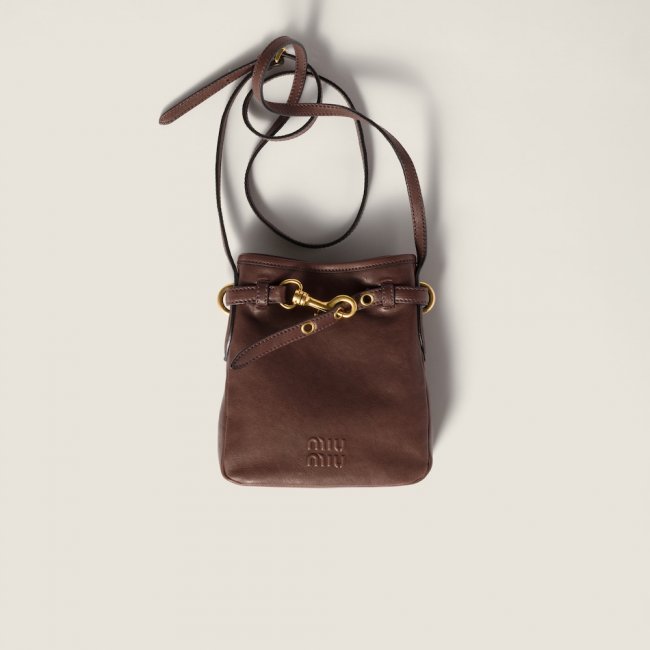 Miu Miu Nappa leather pouch - Briarwood Miu Miu Nappa leather pouch - Briarwood