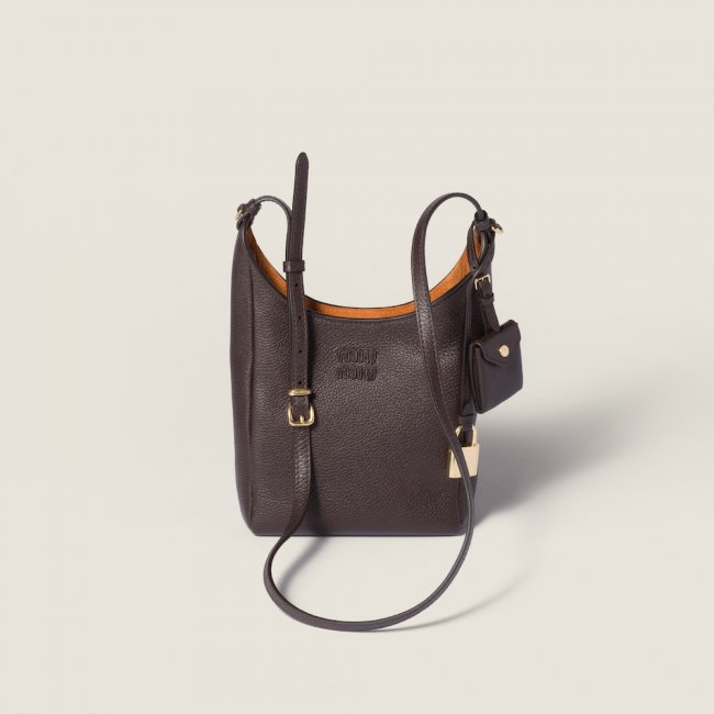 Miu Miu Leather bucket bag Dark Brown / Papaya Miu Miu Leather bucket bag Dark Brown / Papaya