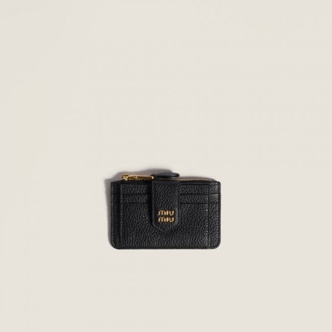 Miu Miu Leather card holder Black