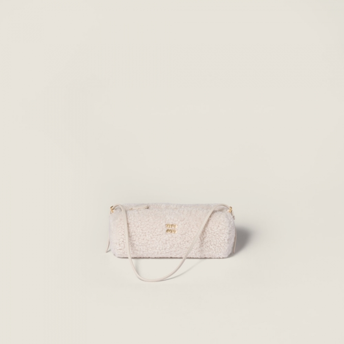 Miu Miu Shearling Pouch - Ivory