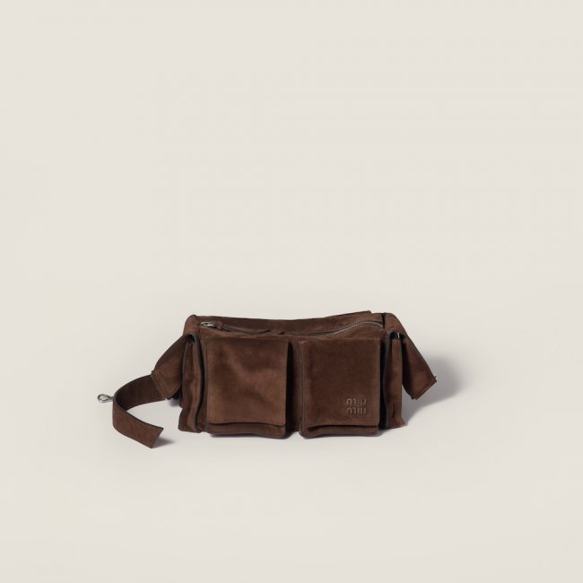 Miu Miu Utilitaire suede shoulder bag Dark Brown Miu Miu Utilitaire suede shoulder bag Dark Brown