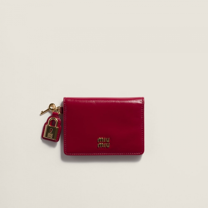Miu Miu Leather card holder Ruby Red