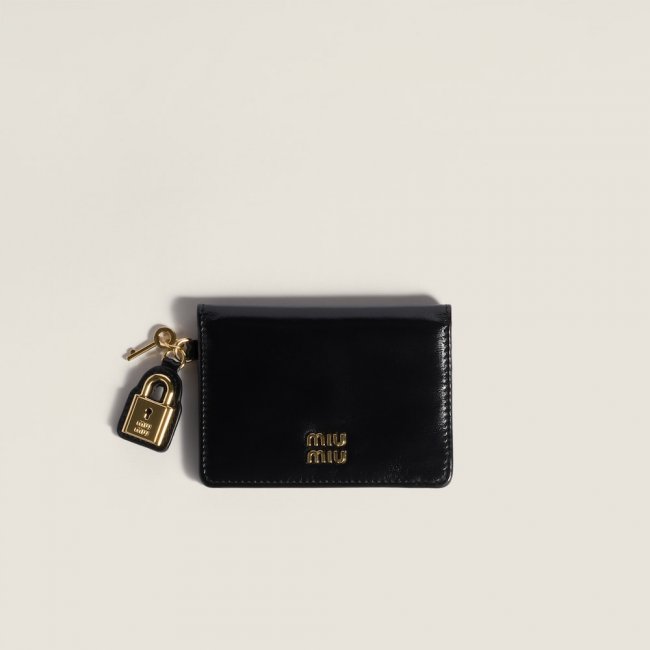 Miu Miu Leather card holder Black