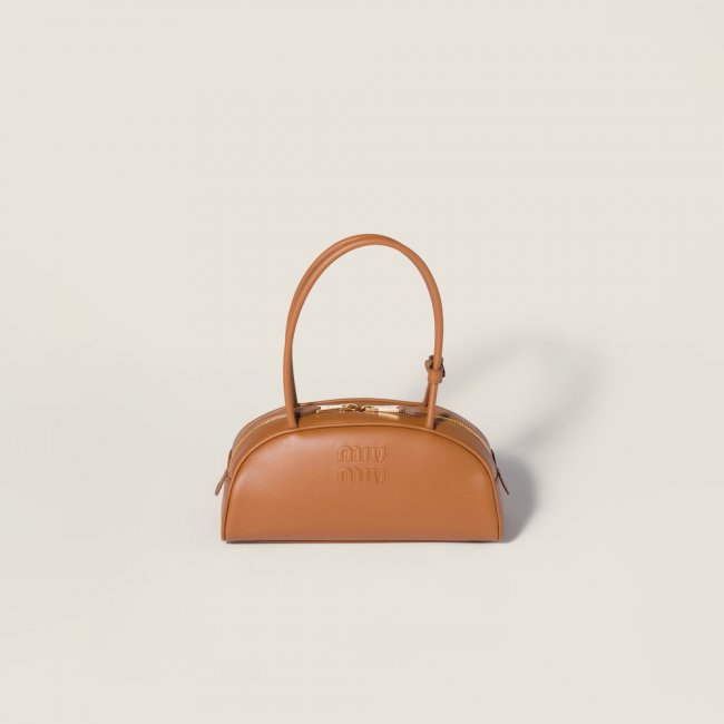 Miu Miu Beau leather bag Cognac