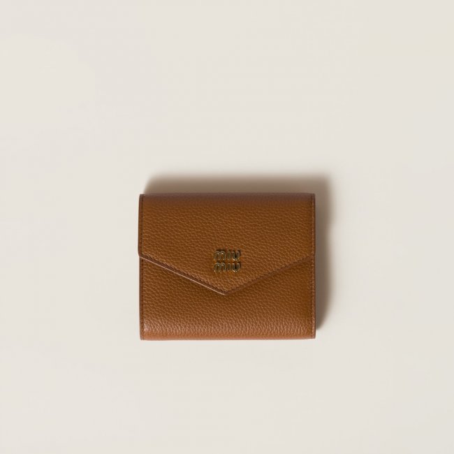 Miu Miu Small leather wallet Cognac