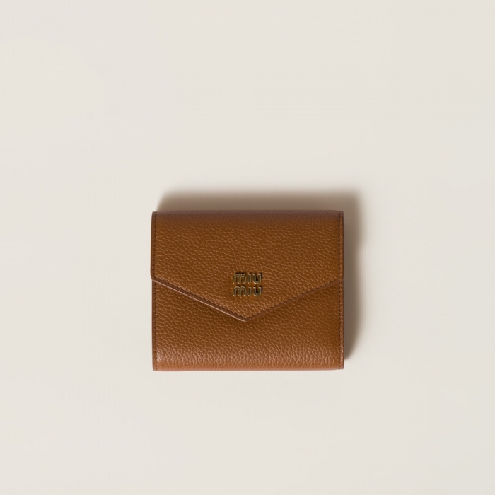 Miu Miu Small leather wallet Cognac