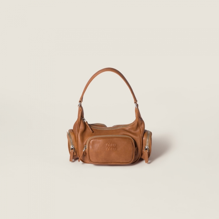 Miu Miu Pocket nappa leather bag Caramel
