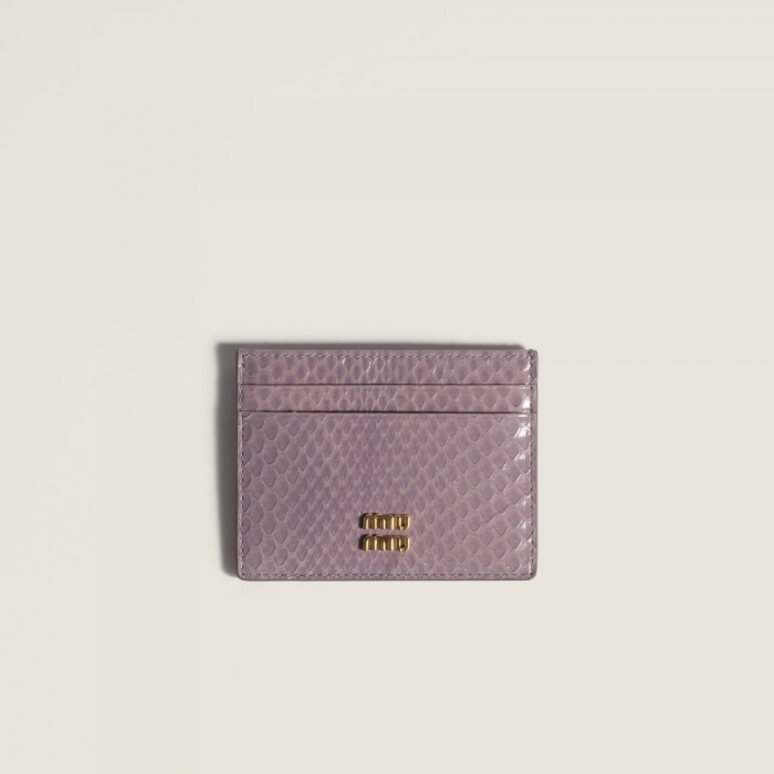Miu Miu Ayers leather card holder Wisteria
