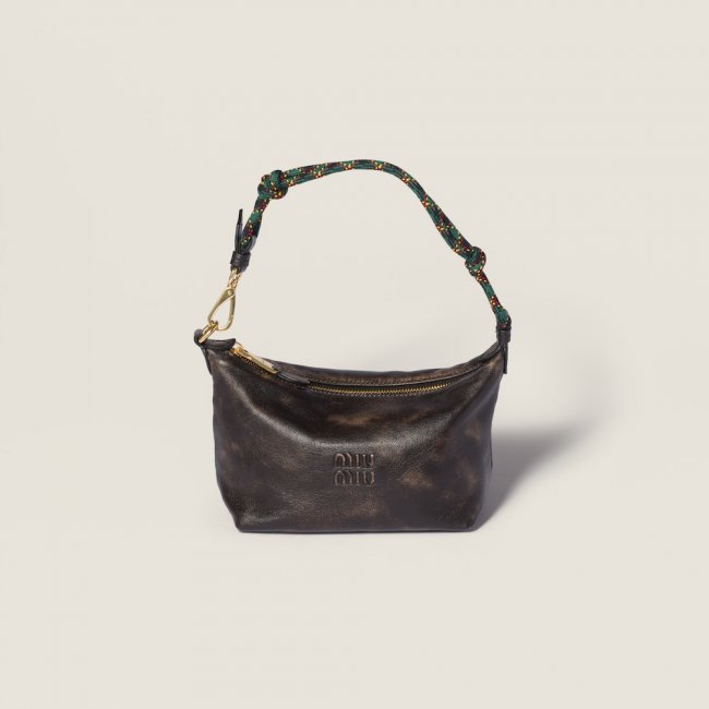Miu Miu Leather pouch - Coffee Brown/Green