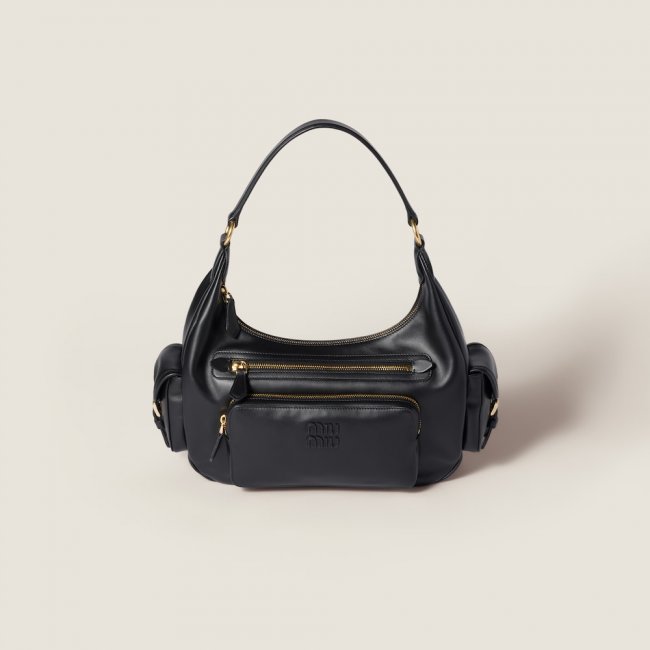 Miu Miu Pocket leather bag Black