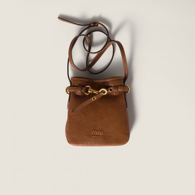 Miu Miu Nappa leather pouch - Oak Miu Miu Nappa leather pouch - Oak
