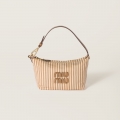 Miu Miu Jacquard fabric pouch with logo - Tan/Caramel Miu Miu Jacquard fabric pouch with logo - Tan/Caramel