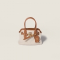 Miu Miu Aventure canvas and leather bag Beige / Brandy