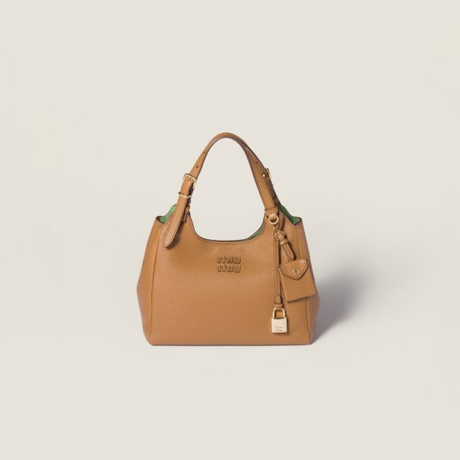 Miu Miu Leather handbag Caramel / Larch Green