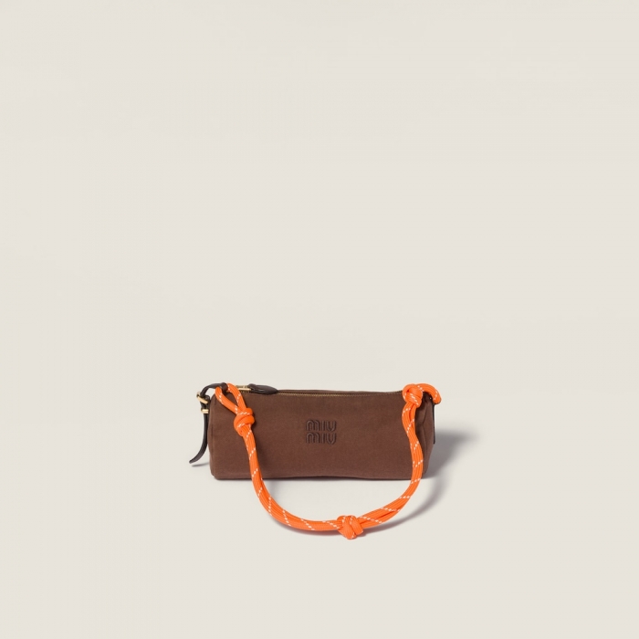 Miu Miu Gabardine pouch - Cocoa Brown/Orange