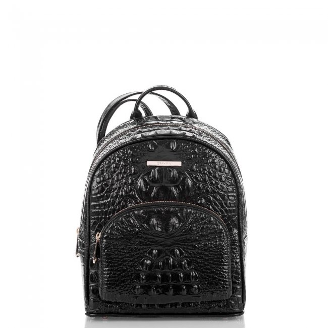 Brahmin Mini Dartmouth | Mini Black Leather Backpack ID:Brahmin-203515