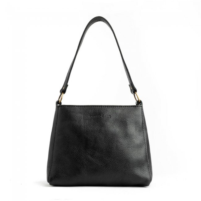 Portland Triangle Shoulder Bag - Pebbled black
