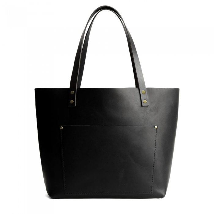 Portland Leather Tote Bag - Black