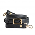 Portland Small Leather Crossbody Strap - Pebbled black Portland Small Leather Crossbody Strap - Pebbled black