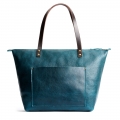 Portland Leather Tote Bag - Lagoon