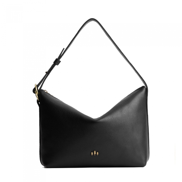 Portland Slouchy Shoulder Bag - Pebbled black