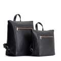 Portland Tote Backpack - Pebbled black