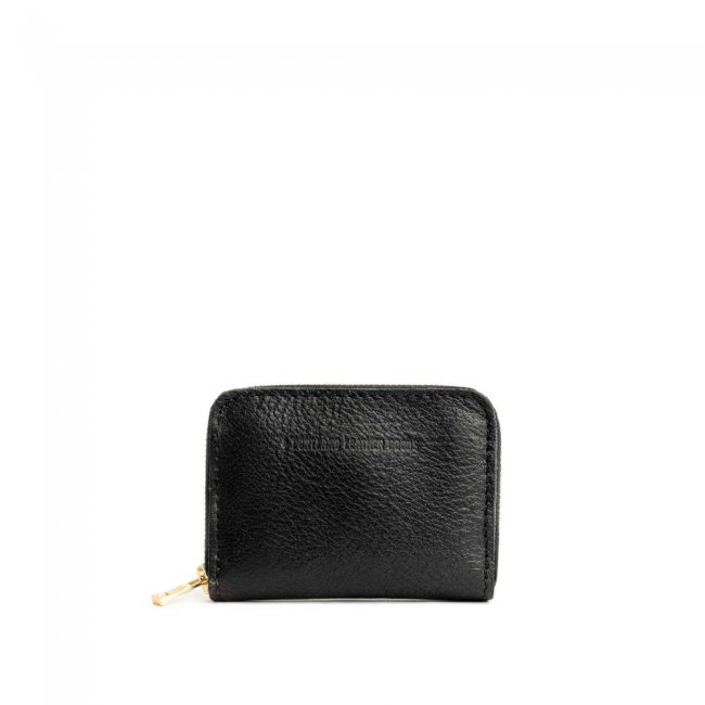 Portland Small Zip Wallet - Pebbled black