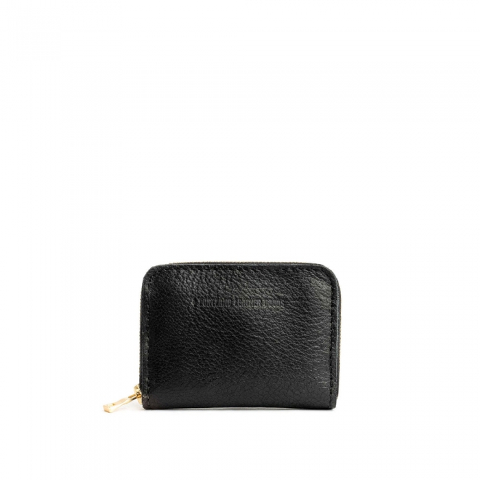 Portland Small Zip Wallet - Pebbled black