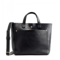 Portland Mini Crossbody Tote - Pebbled black