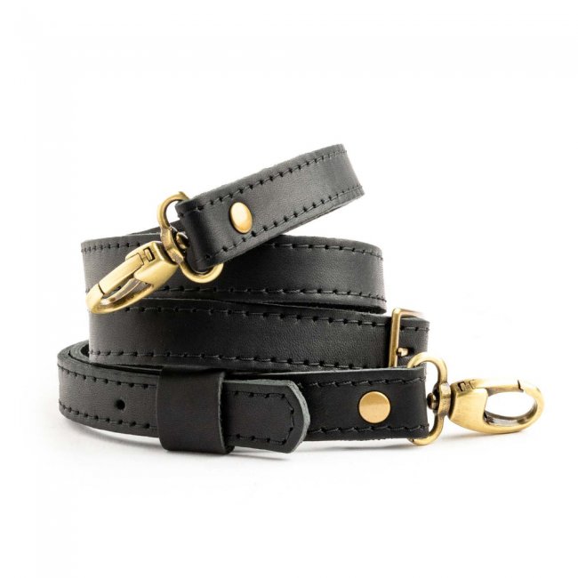 Portland Leather Crossbody Strap - Black