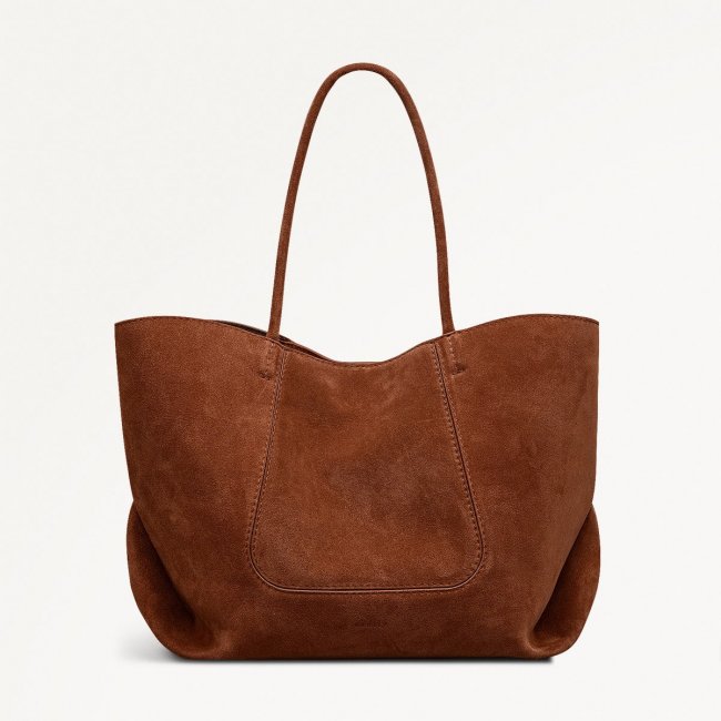 Radley London The Compton - Suede - Medium Ziptop Shoulder - Russet