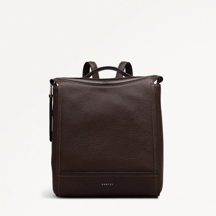 Radley London Oak Street - Small Ziptop Backpack - Dark Oak