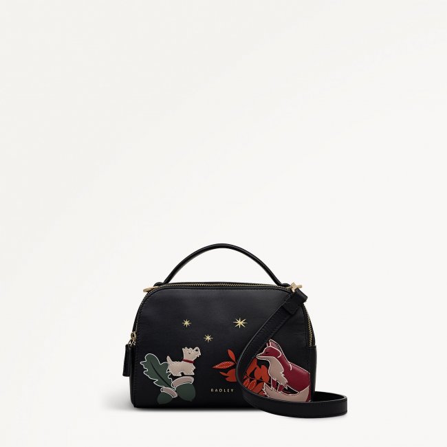 Radley London Fleeting Fox - Small Ziptop Cross Body - Black